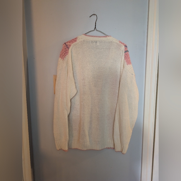 Vintage Pacific Coast Highway Argyle Knit Cardigan | Pink Cream | L - Picture 4 of 6